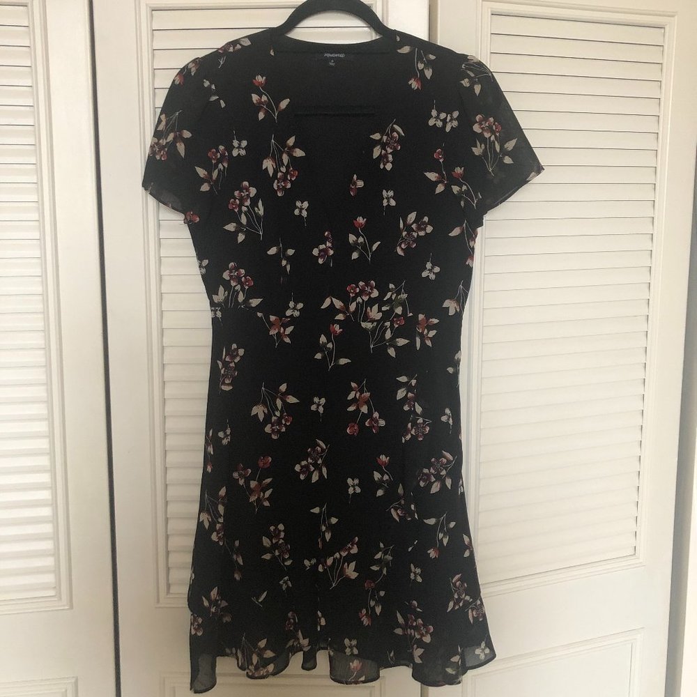 Madewell Black Floral Dress
